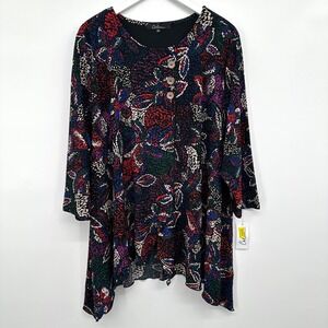Calessa Tunic Top Shirt Size 3X Asymmetric Stretch Boho Artsy Indie Festival New